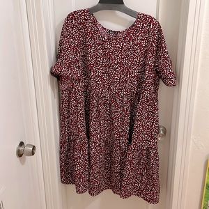 SHEIN burgundy leopard tired dress